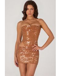 Oh Polly - Embellished Cut-Out Mini Dress - Lyst