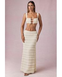 Oh Polly - Ruffled Mid-Rise Maxi Skirt - Lyst