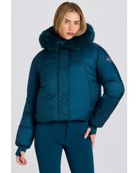 BO+TEE - Waterproof Faux-Fur Hood Cropped Ski Jacket - Lyst