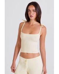 BO+TEE - Ribbed Knit Tie Tank Top - Lyst