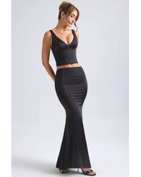 Oh Polly - Mid-Rise Fishtail Maxi Skirt - Lyst