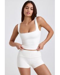 Oh Polly - Ribbed Modal Lace-Trim Tank Top - Lyst