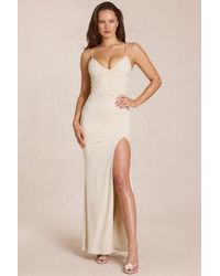 Oh Polly - Deep V-Neck Maxi Dress - Lyst