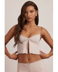 Oh Polly - Modal Lace-Trim Babydoll Pyjama Top - Lyst