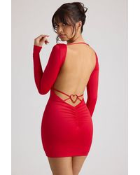 Oh Polly - Long Sleeve Sweetheart Neckline Mini Dress - Lyst