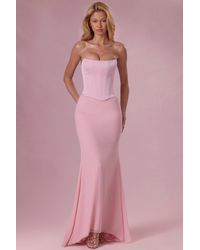 Oh Polly - Satin Corset Bridesmaid Dress - Lyst