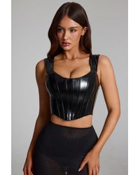 Oh Polly - Vinyl Lace-Up Corset Top - Lyst