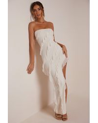 Oh Polly - Bandeau Ruffle Detail Maxi Dress - Lyst