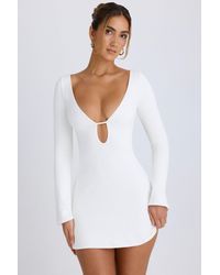 Oh Polly - Cut-Out Long-Sleeve Mini Dress - Lyst