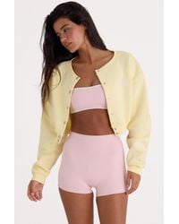 BO+TEE - Brushed Jersey Button-Up Cropped Cardigan - Lyst