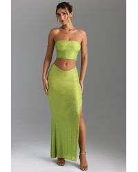 Oh Polly - Embellished V-Waist Thigh-Split Maxi Skirt - Lyst