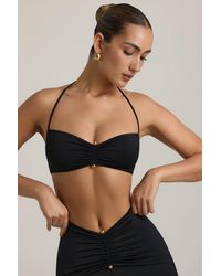 Oh Polly - Slinky Jersey Hardware Detail Halterneck Bralette - Lyst