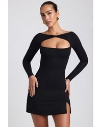 Oh Polly - Modal Twist-Front Long-Sleeve Mini Dress - Lyst