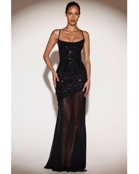 Oh Polly - Embellished Sweetheart-Neck Backless Gown - Lyst