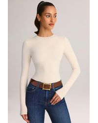 Oh Polly - Modal Round-Neck Long-Sleeve Bodysuit - Lyst