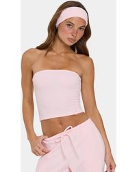 BO+TEE - Ribbed Jersey Bandeau Top - Lyst