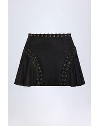 Oh Polly - Lace-Up Mid-Rise Mini Skirt - Lyst