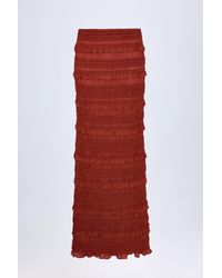 Oh Polly - Ruffled Mid-Rise Maxi Skirt - Lyst