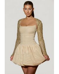 Oh Polly - Embellished Bubble Hem Mini Dress - Lyst