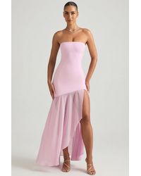 Oh Polly - Asymmetric Strapless Fishtail Maxi Dress - Lyst