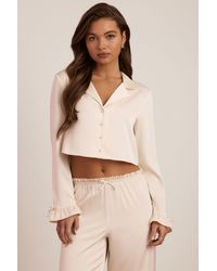 Oh Polly - Ruffle-Trim Cropped Pyjama Top - Lyst