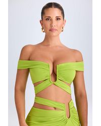 Oh Polly - Cut-Out Off-Shoulder Crop Top - Lyst