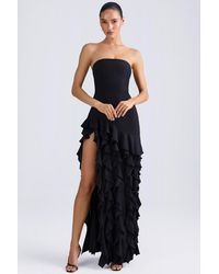 Oh Polly - Ruffle-Trim Strapless Gown - Lyst