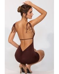 Oh Polly - Slinky Jersey Open Back Mini Dress - Lyst