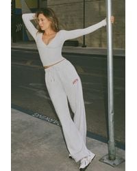 BO+TEE - Soft Cotton Mid-Rise Wide-Leg Joggers - Lyst