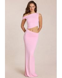 Oh Polly - Asymmetric Drape Maxi Dress - Lyst
