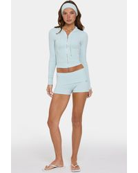 BO+TEE - Ribbed Jersey Mini Shorts - Lyst