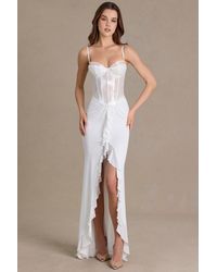 Oh Polly - Embellished Lace Corset Gown - Lyst