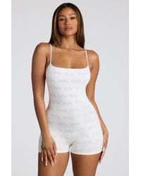Oh Polly - Strappy Low Back Pointelle Romper - Lyst