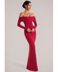 Oh Polly - Off-Shoulder Long-Sleeve Maxi Dress - Lyst