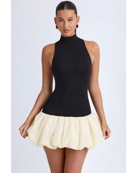 Oh Polly - Modal Turtleneck Drop-Waist Bubble Hem Mini Dress - Lyst