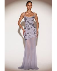 Oh Polly - Embellished Sweetheart-Neck Backless Gown - Lyst