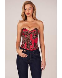 Oh Polly - Bandeau Lace-Up Corset Top - Lyst