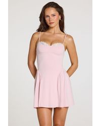 Oh Polly - Modal Lace-Trim Mini Dress - Lyst