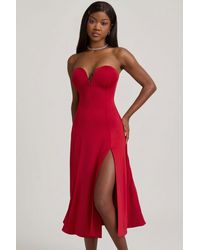 Oh Polly - Slinky Jersey Strapless A-Line Midaxi Dress - Lyst