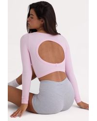 BO+TEE - Seamless Soft Rib Cut-Out Crop Top - Lyst