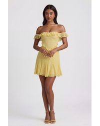 Oh Polly - Off-Shoulder Lace A-Line Mini Dress - Lyst