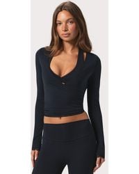 BO+TEE - Soft Jersey Wrap Top - Lyst
