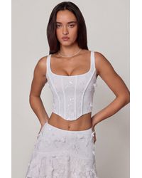 Oh Polly - Embellished Lace-Up Corset Top - Lyst