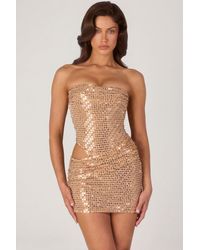 Oh Polly - Embellished Cut-Out Mini Dress - Lyst