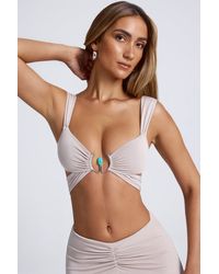 Oh Polly - Hardware Detail Cut-Out Crop Top - Lyst