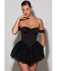 Oh Polly - Off-Shoulder Layered Corset Micro Mini Dress - Lyst