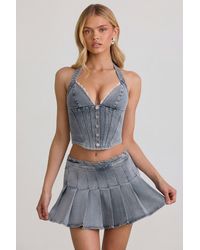 Oh Polly - Low-Rise Pleated Mini Skirt - Lyst