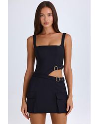 Oh Polly - Belted Cut-Out Mini Dress - Lyst