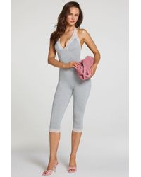 Oh Polly - Modal Lace-Trim Capri Jumpsuit - Lyst