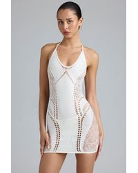 Oh Polly - Embellished Halterneck Mini Dress - Lyst